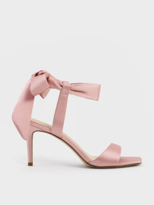 CHARLES & KEITH - Eliana Satin Tie-Around Heeled Sandals