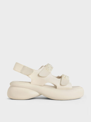 CHARLES & KEITH - Beaded-Strap Sports Sandals