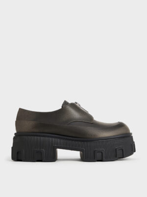 CHARLES & KEITH - Zip-Up Platform Loafers