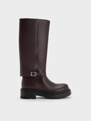 CHARLES & KEITH - Davis Buckled Fold-Over Boots