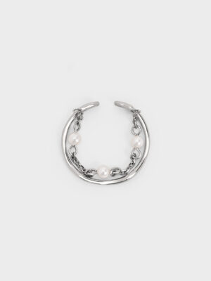 CHARLES & KEITH - Corrine Pearl Chain-Link Double Ring