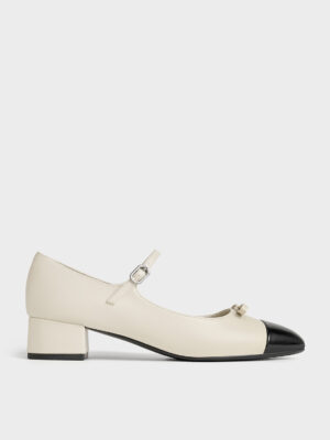 CHARLES & KEITH - Bow Cap-Toe Mary Jane Pumps