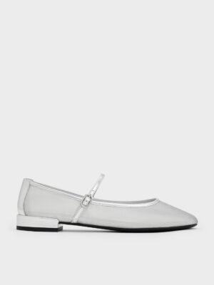 CHARLES & KEITH - Gertrude Embroidered-Mesh Mary Janes