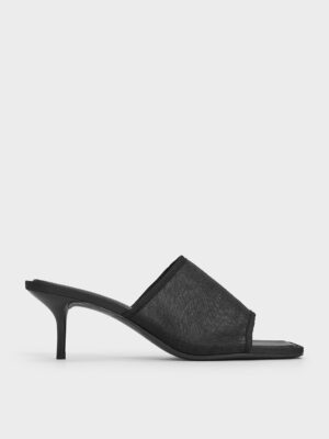 CHARLES & KEITH - Loren Mesh Kitten-Heel Mules
