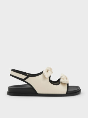 CHARLES & KEITH - Knot-Bow Double-Strap Slingback Sandals