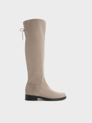 CHARLES & KEITH - Louisa Faux Suede Fold-Over Thigh-High Boots