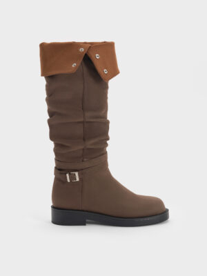 CHARLES & KEITH - Eilis Faux Suede Thigh-High Boots
