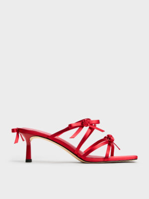 CHARLES & KEITH - Kelis Rose-Bow Strappy Heeled Mules
