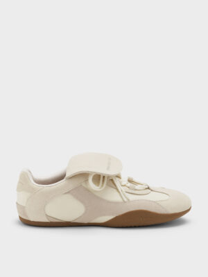 CHARLES & KEITH - Nylon & Suede Top-Flap Sneakers