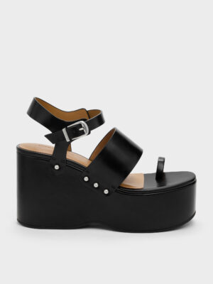 CHARLES & KEITH - Tarian Toe-Ring Platform Wedges