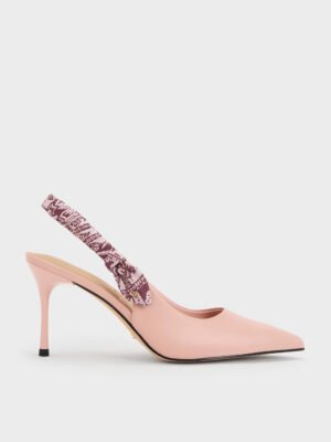 CHARLES & KEITH - Tayari Leather Scarf-Strap Slingback Pumps