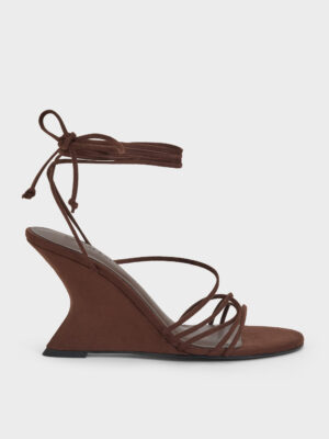 CHARLES & KEITH - Noona Faux Suede Strappy Wedges