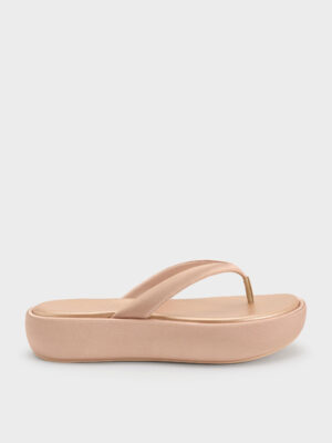 CHARLES & KEITH - Satin Thong Flatform Sandals