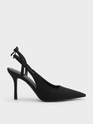 CHARLES & KEITH - Faux Suede Back-Bow Slingback Pumps