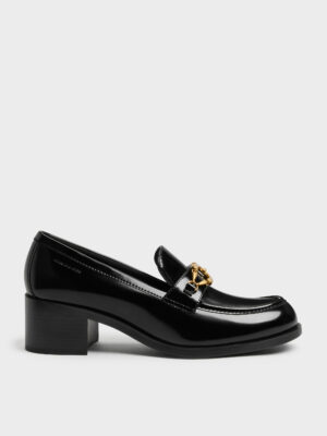 CHARLES & KEITH - Metallic-Buckle Loafer Pumps