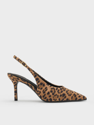 CHARLES & KEITH - Emelia Leopard-Print Slingback Pumps