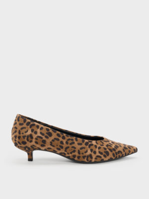 CHARLES & KEITH - Emelia Leopard-Print Kitten Heels