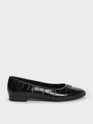 CHARLES & KEITH - Griselda Eel-Effect Ballet Flats