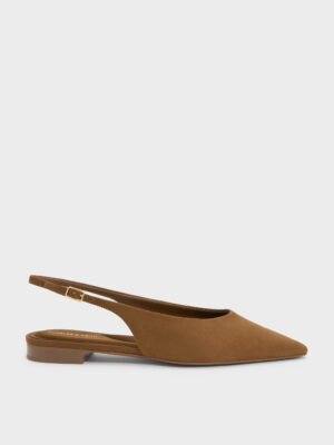 CHARLES & KEITH - Emelia Faux Suede Slingback Flats