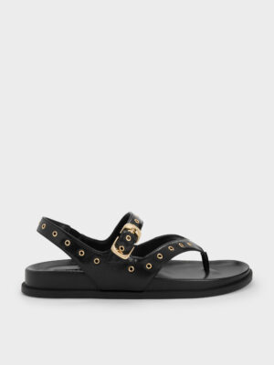 CHARLES & KEITH - Grommet Thong Slingback Sandals