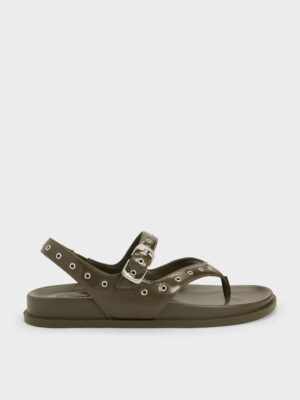 CHARLES & KEITH - Grommet Thong Slingback Sandals