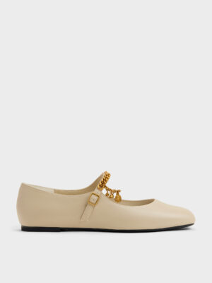 CHARLES & KEITH - Double-Chain Charm Mary Jane Flats