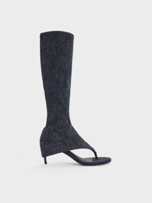 CHARLES & KEITH - Aether Denim Thong Boots