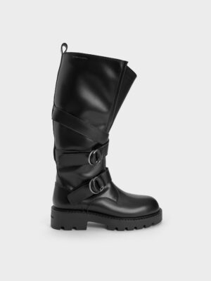 CHARLES & KEITH - Double-Strap Knee-High Boots