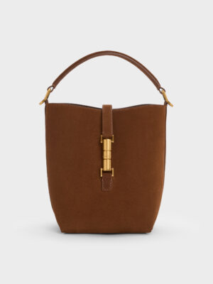 CHARLES & KEITH - Cesia Metallic-Accent Bucket Bag