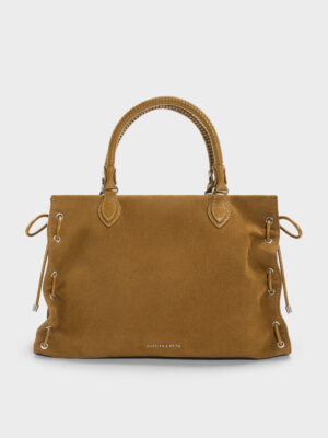CHARLES & KEITH - Large Nylah Grommet Lace-Up Tote Bag