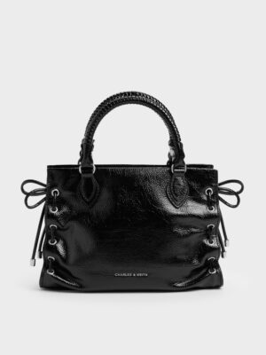 CHARLES & KEITH - Mini Nylah Grommet Lace-Up Tote Bag