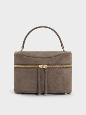 CHARLES & KEITH - Pansy Croc-Effect Vanity Bag