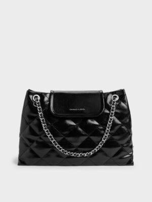 CHARLES & KEITH - Large Apfra Quilted Shoulder Bag