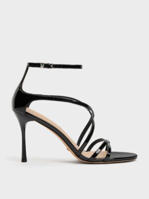 CHARLES & KEITH - Patent Leather Strappy Stiletto Sandals