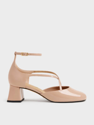 CHARLES & KEITH - Patent Leather Crossover Pumps