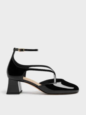 CHARLES & KEITH - Patent Leather Crossover Pumps