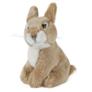 Living Nature AN238 Rabbit Baby Sitting Beige and White Soft Plush Toy
