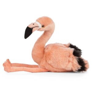 Living Nature AN467 Flamingo Peach and Black Bird Plush with Floppy Legs