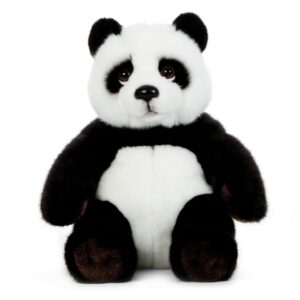 Living Nature AN413 Panda Black and White Cute Sitting Soft Plush Toy