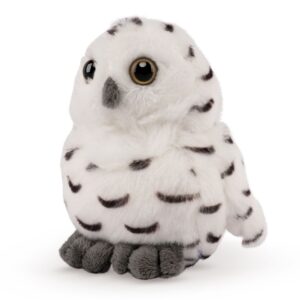 Living Nature AN552 Smols Patterned Snowy Owl White Soft Plush Toy