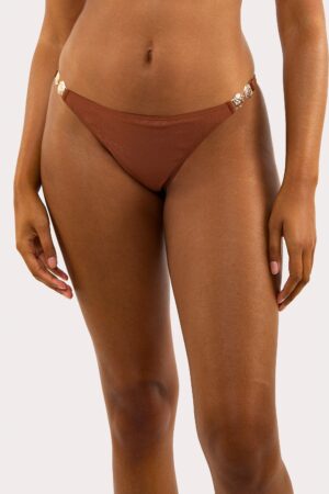 D+ Swimwear Morgan Bronze Glitter Mix & Match Tanga Bikini Bottoms | UK 14 | Wolf & Whistle