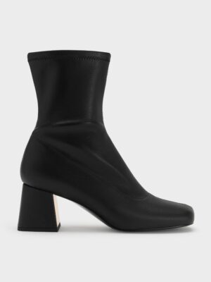 CHARLES & KEITH - Jully Metallic Trapeze Heel Ankle Boots