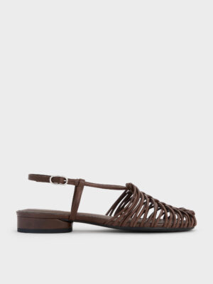CHARLES & KEITH - Linnea Woven Slingback Caged Sandals