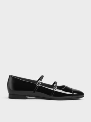 CHARLES & KEITH - Patent Double-Strap Mary Janes