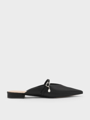 CHARLES & KEITH - Teardrop-Crystal Flat Mules