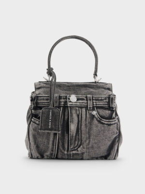 CHARLES & KEITH - Arita Denim Jeans Top Handle Bag
