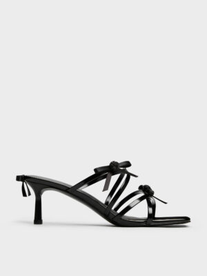 CHARLES & KEITH - Kelis Rose-Bow Strappy Heeled Mules