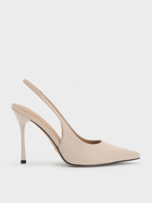 CHARLES & KEITH - Leather Slingback Stiletto Pumps