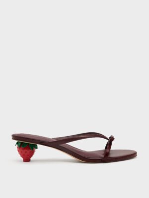 CHARLES & KEITH - Sonali Bow Strawberry-Heel Mules