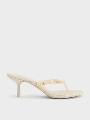 CHARLES & KEITH - Briella Sequinned Heeled Thong Sandals